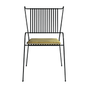 Chaise de jardin avec accoudoirs en acier noir et coussin jaune Capri - Cools Collection - The Cool Republic