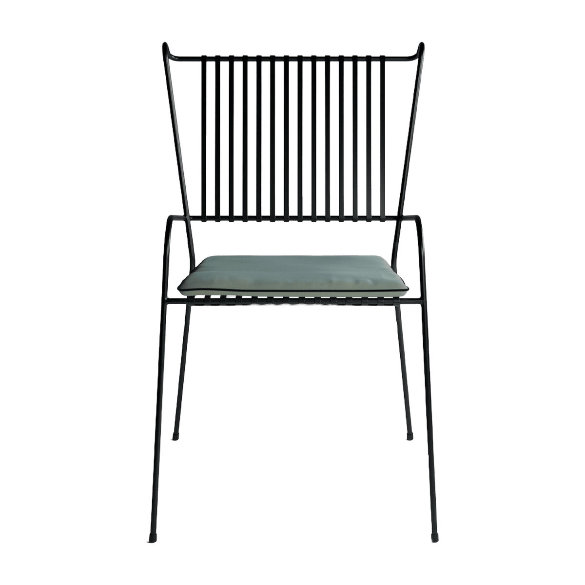 Chaise de jardin avec accoudoirs en acier noir et coussin opal Capri - Cools Collection - The Cool Republic