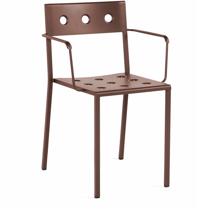 Chaise de jardin avec accoudoirs en acier rouge Balcony - HAY - The Cool Republic