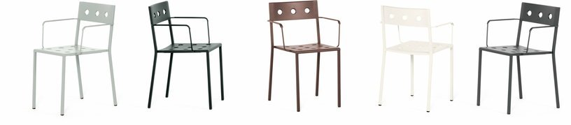 Chaise de jardin avec accoudoirs en acier rouge Balcony - HAY - The Cool Republic