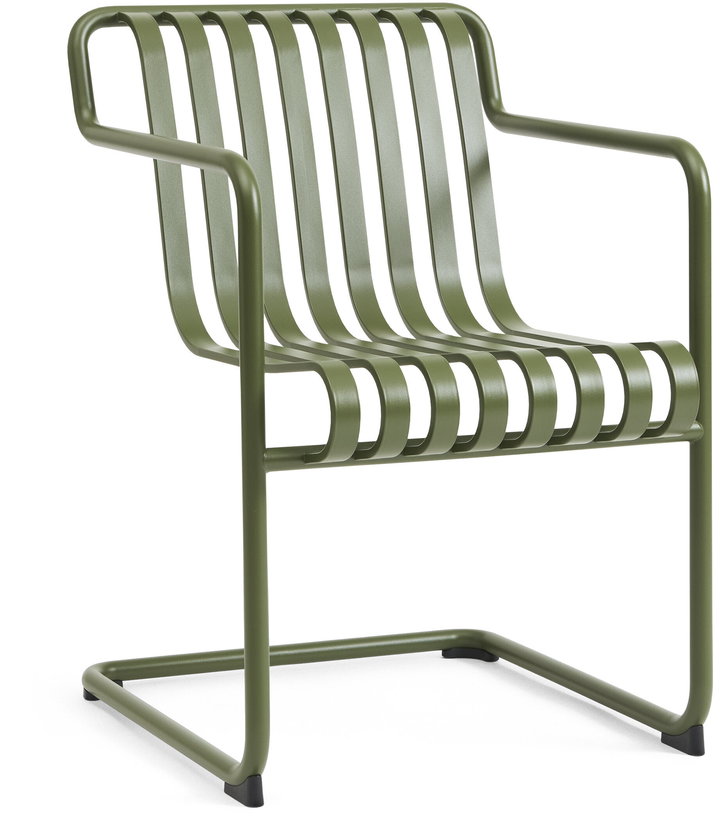 Chaise de jardin avec accoudoirs en acier vert olive 54x65x80cm Palissade - HAY