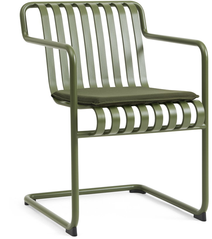 Chaise de jardin avec accoudoirs en acier vert olive 54x65x80cm Palissade - HAY