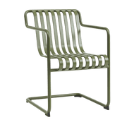 Chaise de jardin avec accoudoirs en acier vert olive 54x65x80cm Palissade - HAY - The Cool Republic