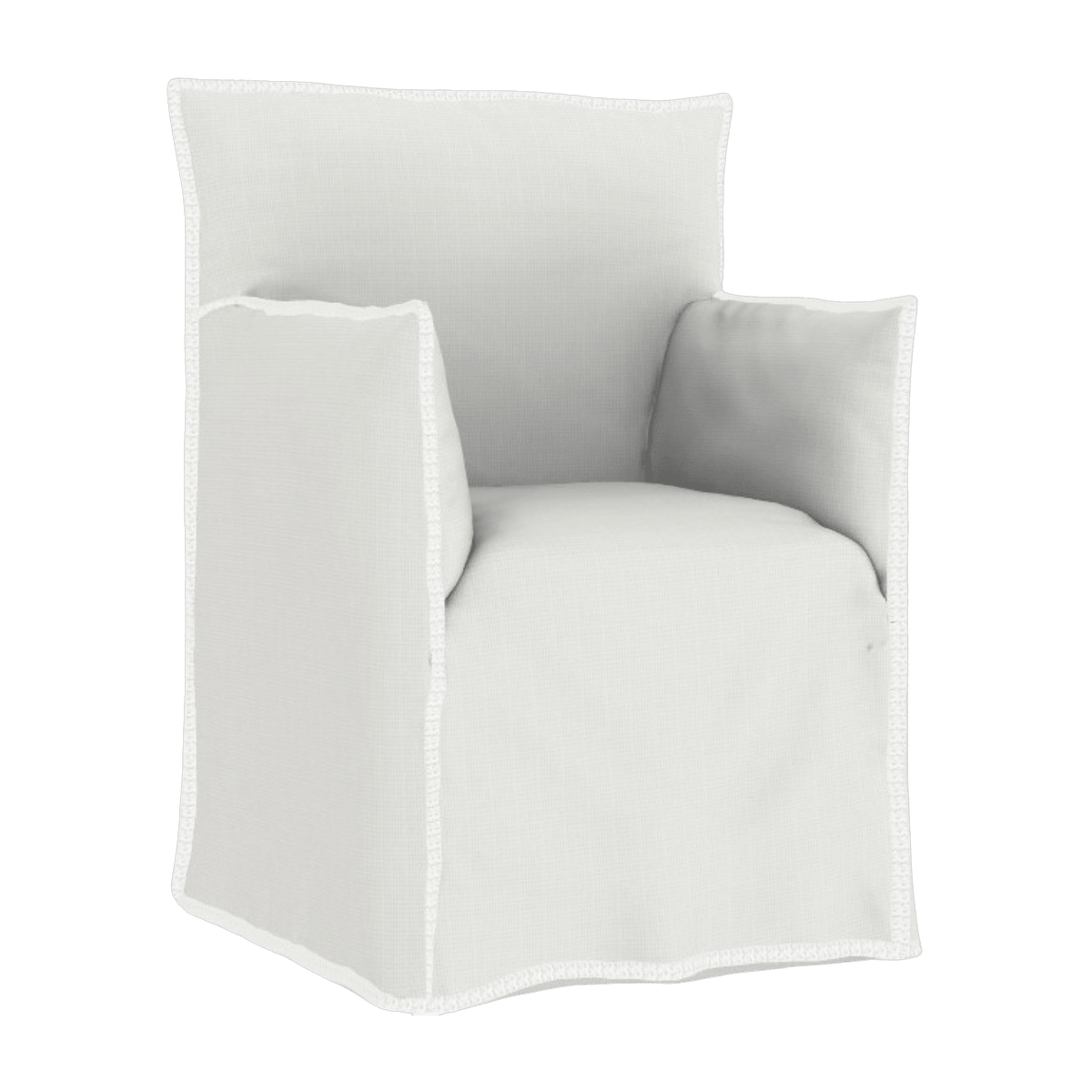 Chaise de jardin avec accoudoirs en tissu blanc Ghost Out 25 - Gervasoni - The Cool Republic