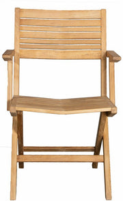 Chaise de jardin avec accoudoirs pliable en teck Flip - Cane - Line - The Cool Republic