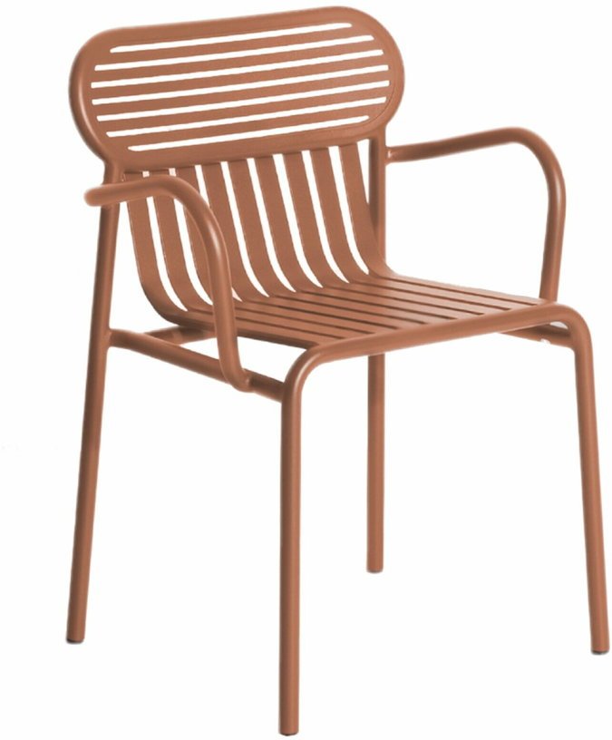Chaise de jardin avec accoudoirs terracotta Week - End - Petite Friture - The Cool Republic