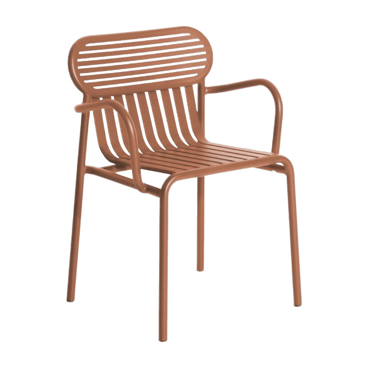 Chaise de jardin avec accoudoirs terracotta Week-End - Petite Friture - The Cool Republic