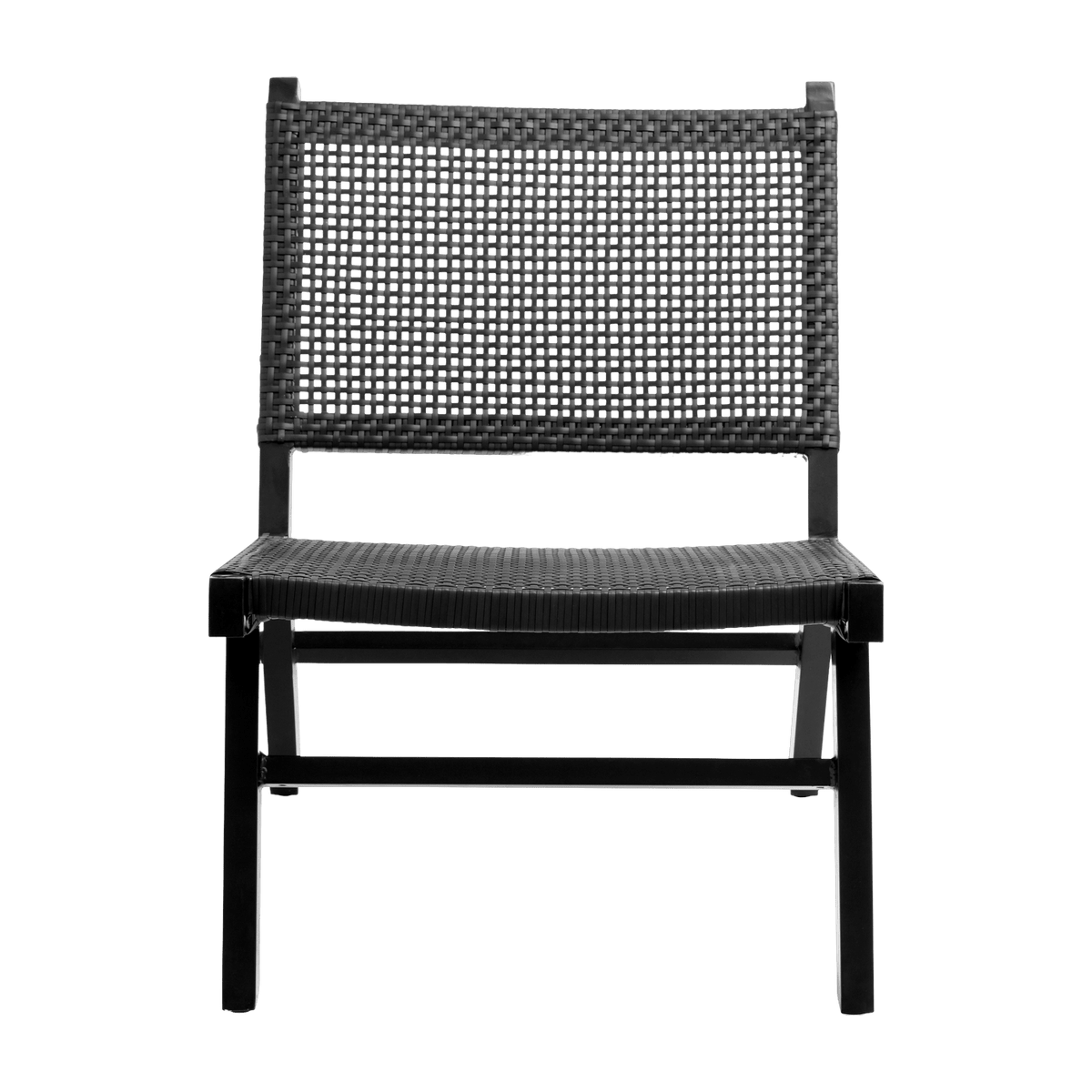 Chaise de jardin en osier noire Vasai - Nordal - The Cool Republic