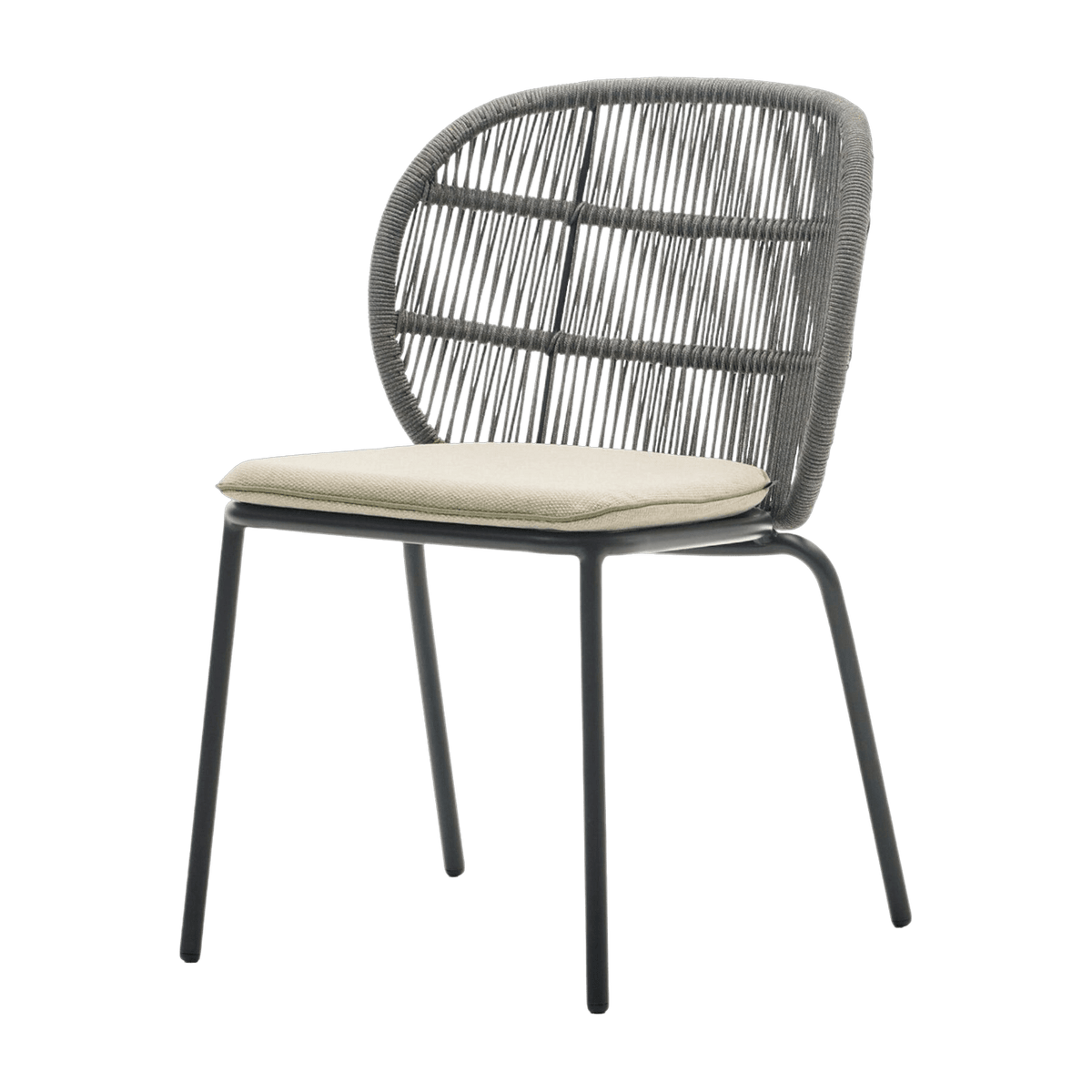 Fossil grey and almond rope garden chair Kodo - Vincent Sheppard - The Cool Republic