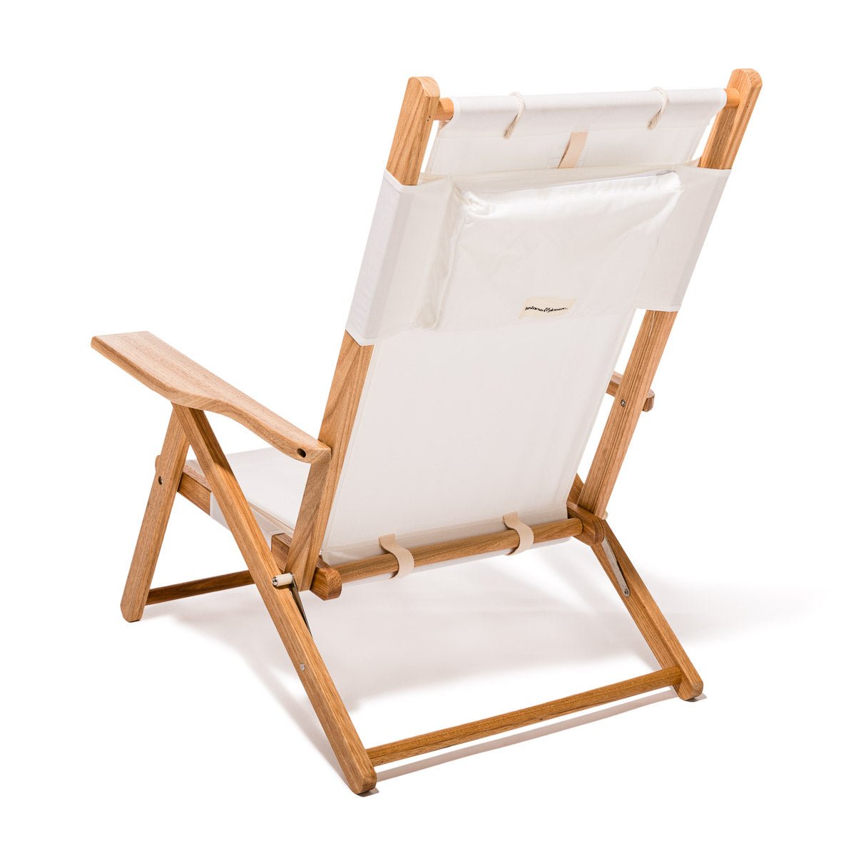 Chaise de plage pliante en tissu blanc Antique The Tommy Chair - Business & Pleasure - The Cool Republic