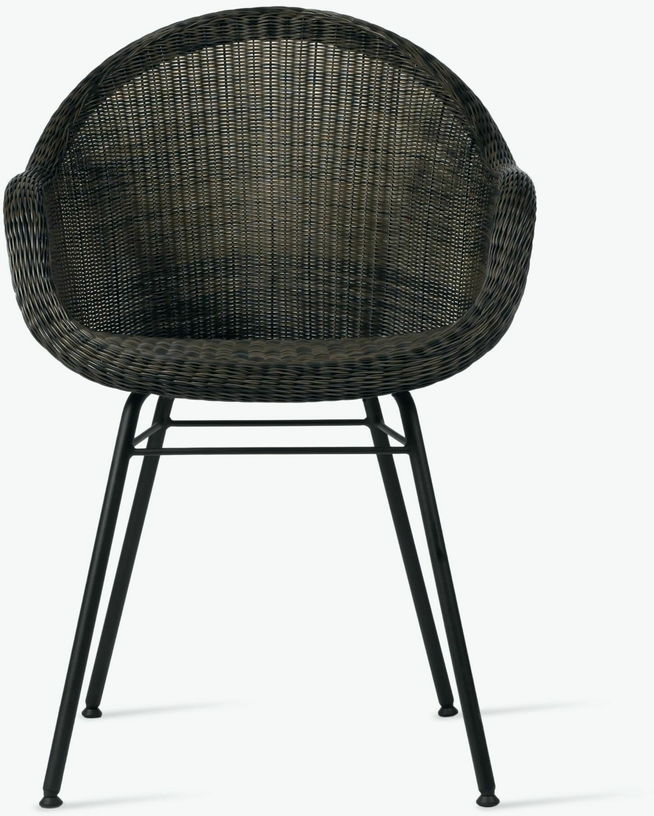 Chaise de repas extérieur acier noir mocca Edgard - Vincent Sheppard - The Cool Republic