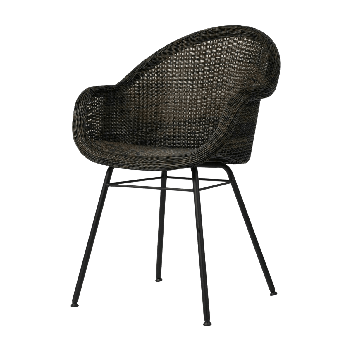 Chaise de repas extérieur acier noir mocca Edgard - Vincent Sheppard - The Cool Republic
