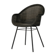 Chaise de repas extérieur acier noir mocca Edgard - Vincent Sheppard - The Cool Republic