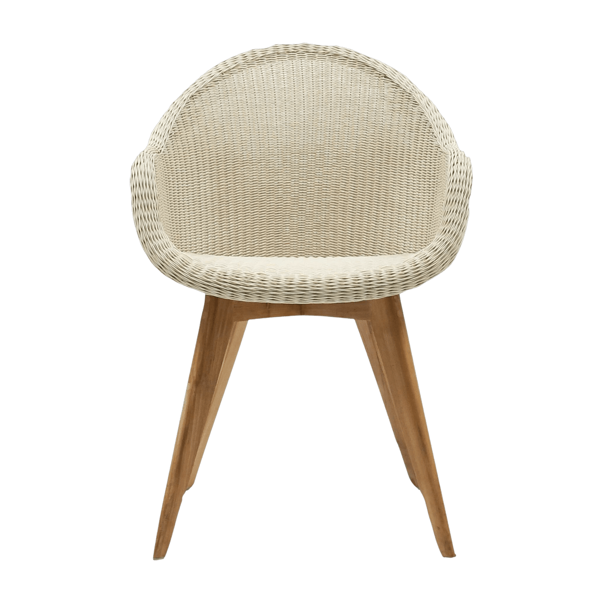 Chaise de repas extérieur teck massif blanc cassé Edgard - Vincent Sheppard - The Cool Republic