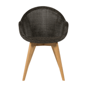 Chaise de repas extérieur teck massif noir Edgard - Vincent Sheppard - The Cool Republic