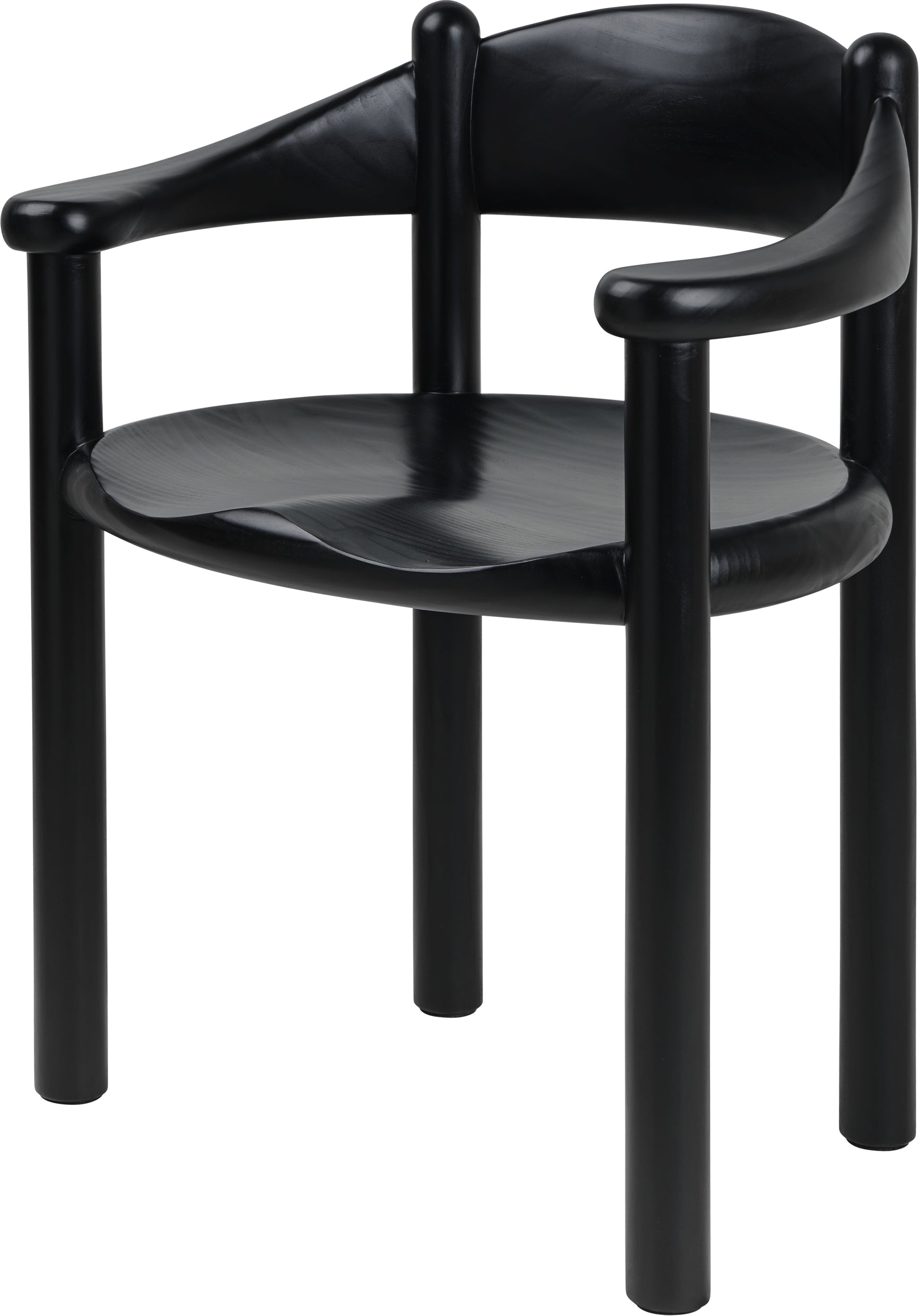 Chaise de salle à manger avec accoudoirs en pin noir Daumiller - Gubi