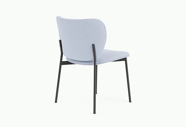 Chaise de salle à manger en acier noir et tissu bleu glacé Eve - Fest Amsterdam - The Cool Republic