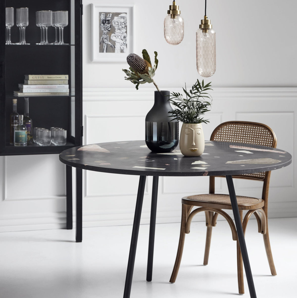 Chaise design en bouleau naturel et cannage Wicky - Nordal - The Cool Republic