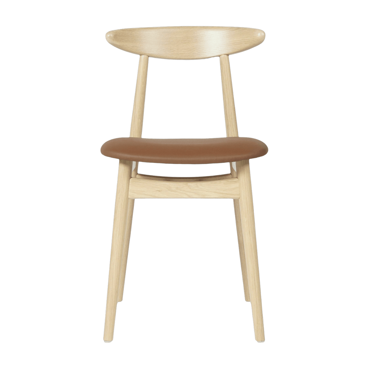 Chaise design en chêne et vinyle camel Teo - Vincent Sheppard - The Cool Republic