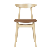 Chaise design en chêne et vinyle camel Teo - Vincent Sheppard - The Cool Republic