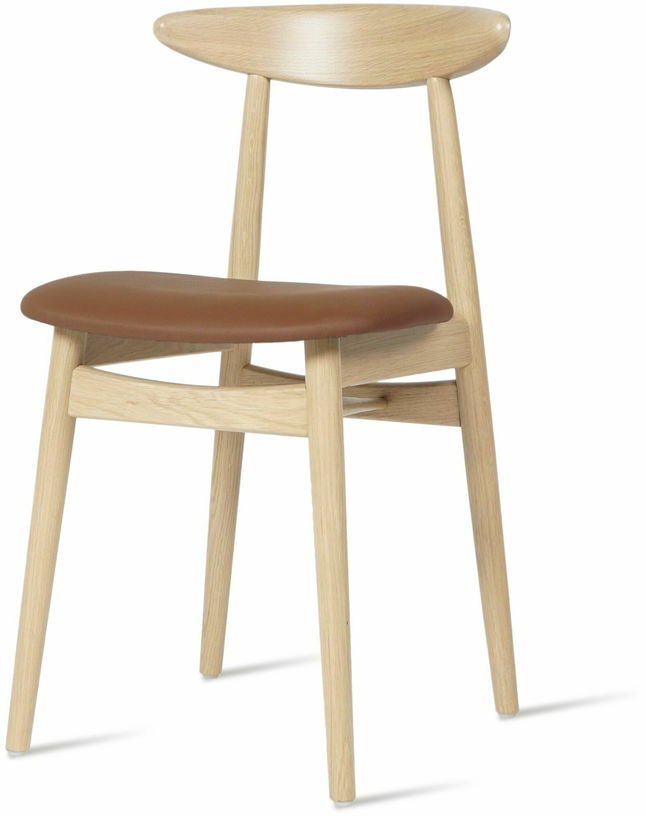 Chaise design en chêne et vinyle camel Teo - Vincent Sheppard - The Cool Republic