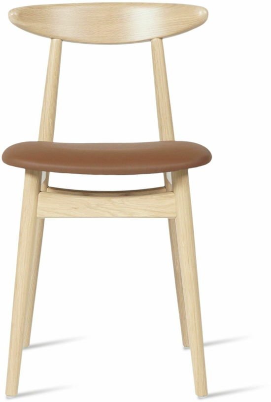 Chaise design en chêne et vinyle camel Teo - Vincent Sheppard - The Cool Republic