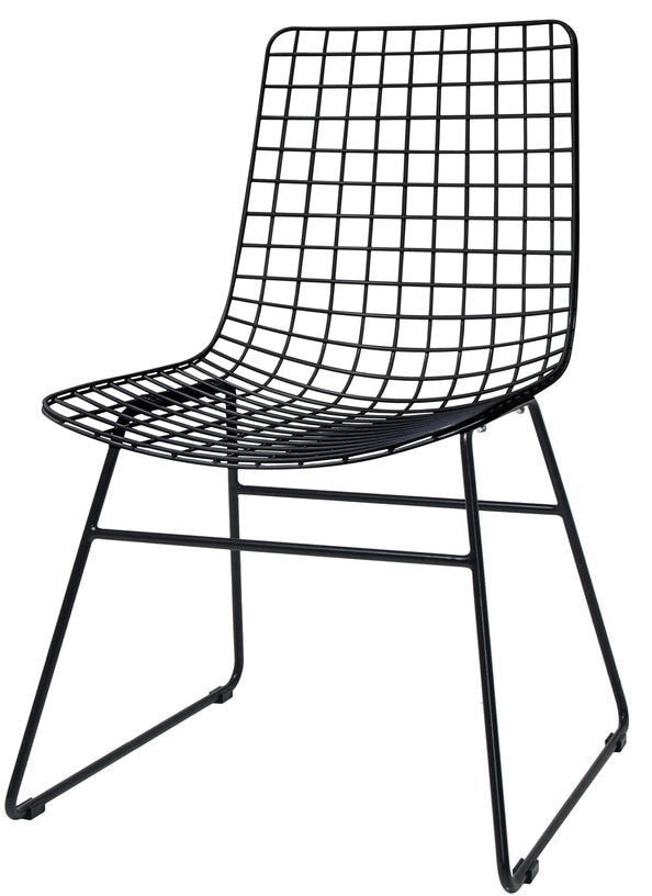 Chaise design en métal noir Wire - HKliving - The Cool Republic