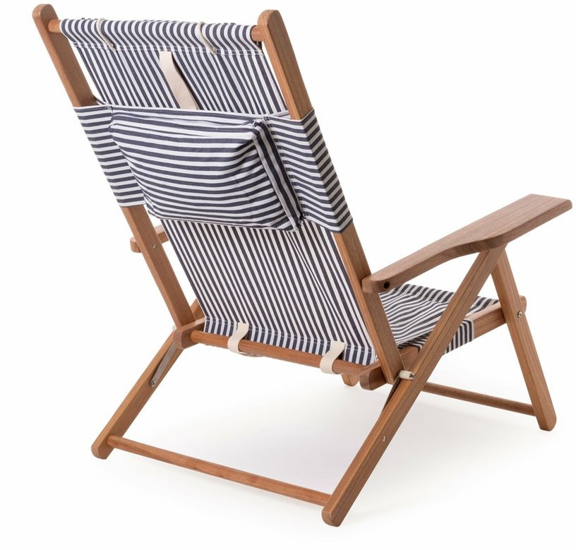Chaise d'extérieur à rayures bleues et blanches Tommy - Business & Pleasure - The Cool Republic