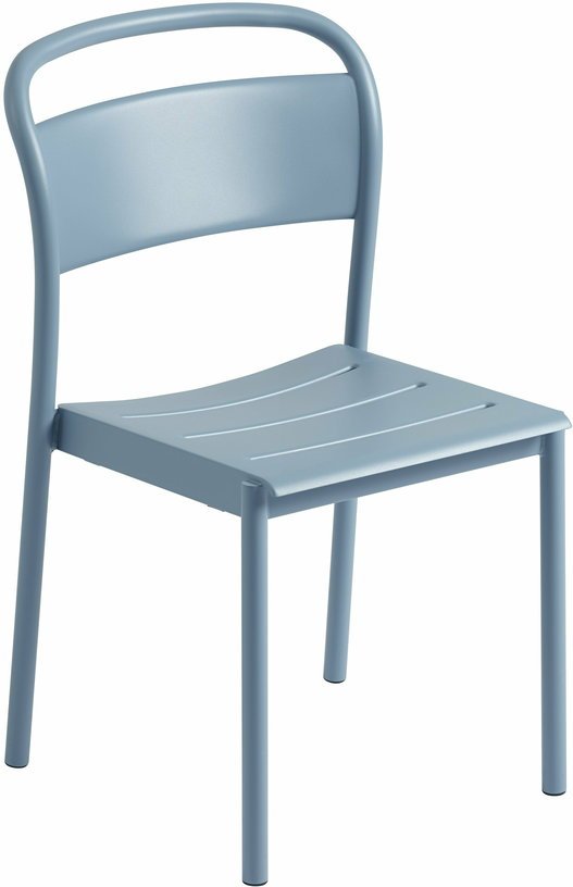 Chaise d'extérieur en acier bleu ciel Linear - Muuto - The Cool Republic