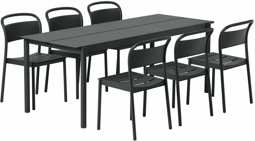 Chaise d'extérieur en acier noir Linear - Muuto - The Cool Republic