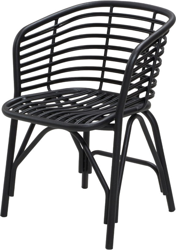 Chaise d'extérieur en aluminium noir Blend - Cane - Line - The Cool Republic