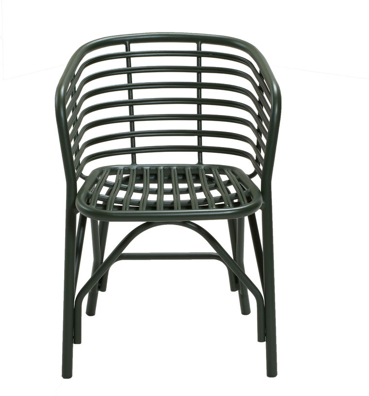 Chaise d'extérieur en aluminium vert Blend - Cane - Line - The Cool Republic