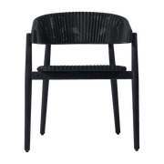 Chaise d'extérieur teck massif noir Mona - Vincent Sheppard - The Cool Republic