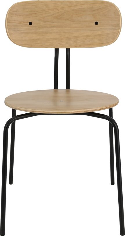 Chaise empilable en contreplaqué chêne et acier noir Curious - UMAGE - The Cool Republic