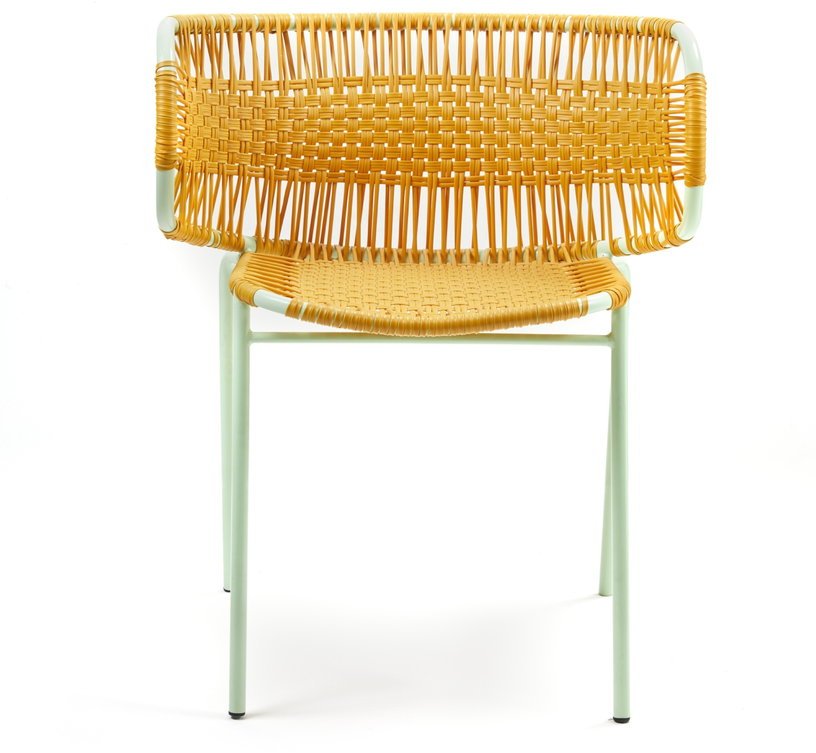 Chaise en acier avec accoudoirs jaune Cielo - Ames - The Cool Republic