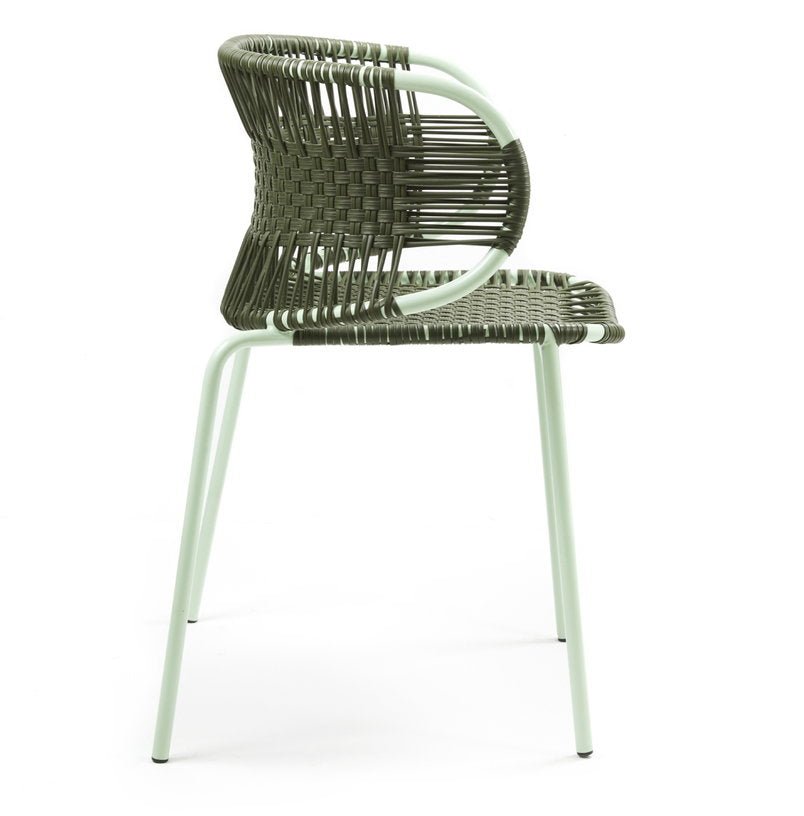 Chaise en acier avec accoudoirs vert Cielo - Ames - The Cool Republic