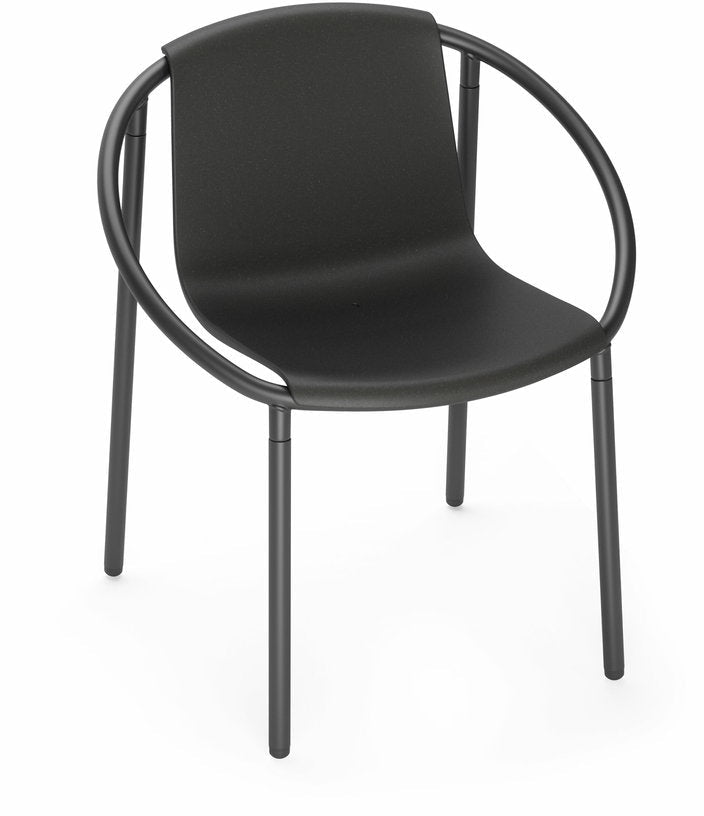 Chaise en acier et en bois noire Ringo - Umbra - The Cool Republic