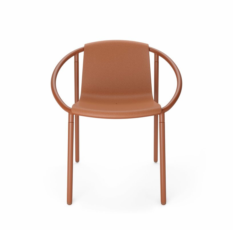 Chaise en acier et en bois terracotta Ringo - Umbra - The Cool Republic