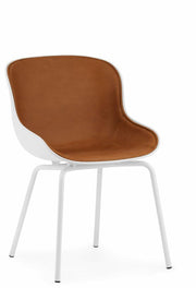 Chaise en acier peint et pp blanc avec cuir naturel Hyg - Normann Copenhagen - The Cool Republic