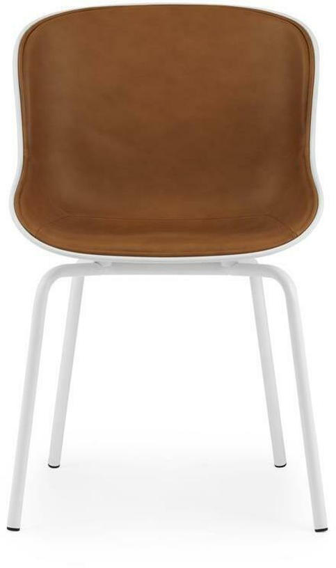 Chaise en acier peint et pp blanc avec cuir naturel Hyg - Normann Copenhagen - The Cool Republic