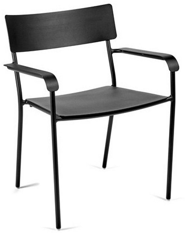 Chaise en aluminium avec accoudoirs noir August - Serax - The Cool Republic