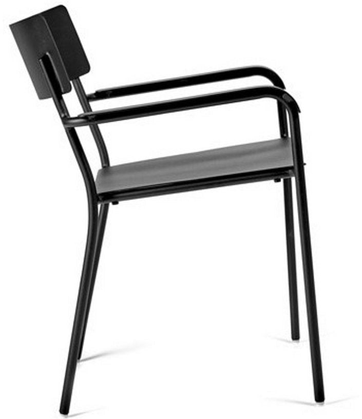 Chaise en aluminium avec accoudoirs noir August - Serax - The Cool Republic