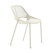 Chaise en aluminium blanc crème 51 x 51 cm Niwa - Fast Spa - The Cool Republic
