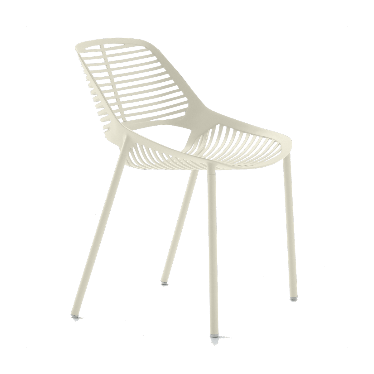 Chaise en aluminium blanc crème 51 x 51 cm Niwa - Fast Spa - The Cool Republic