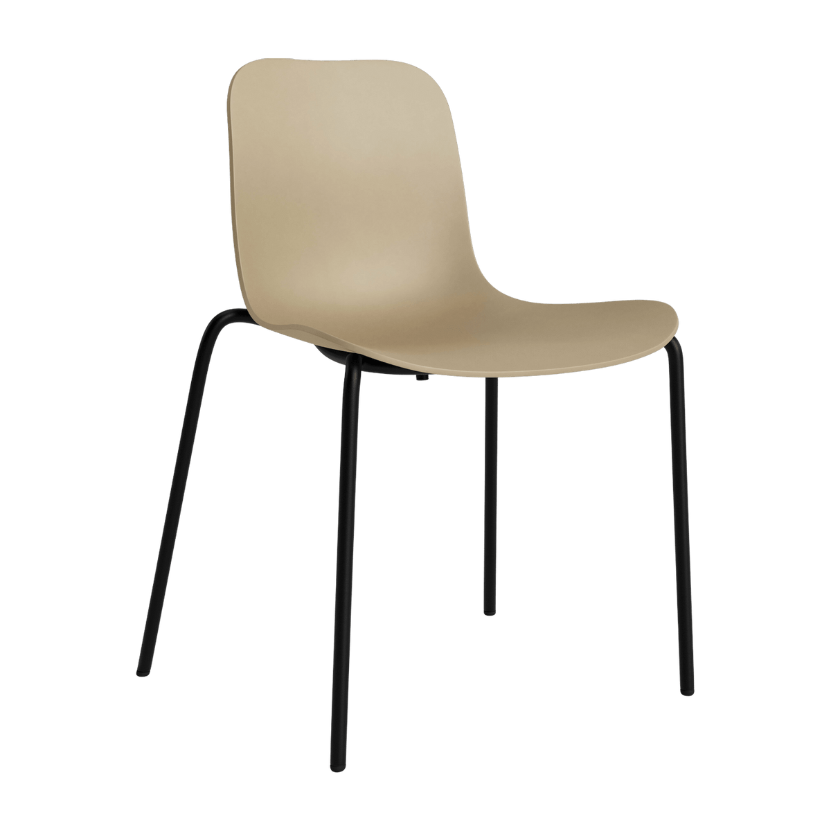 Black aluminum chair with unbleached polypropylene shell Langue - NORR11 - The Cool Republic