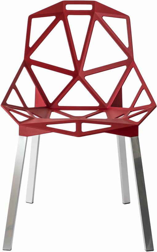 Chaise en aluminium rouge pieds gris One - Magis - The Cool Republic