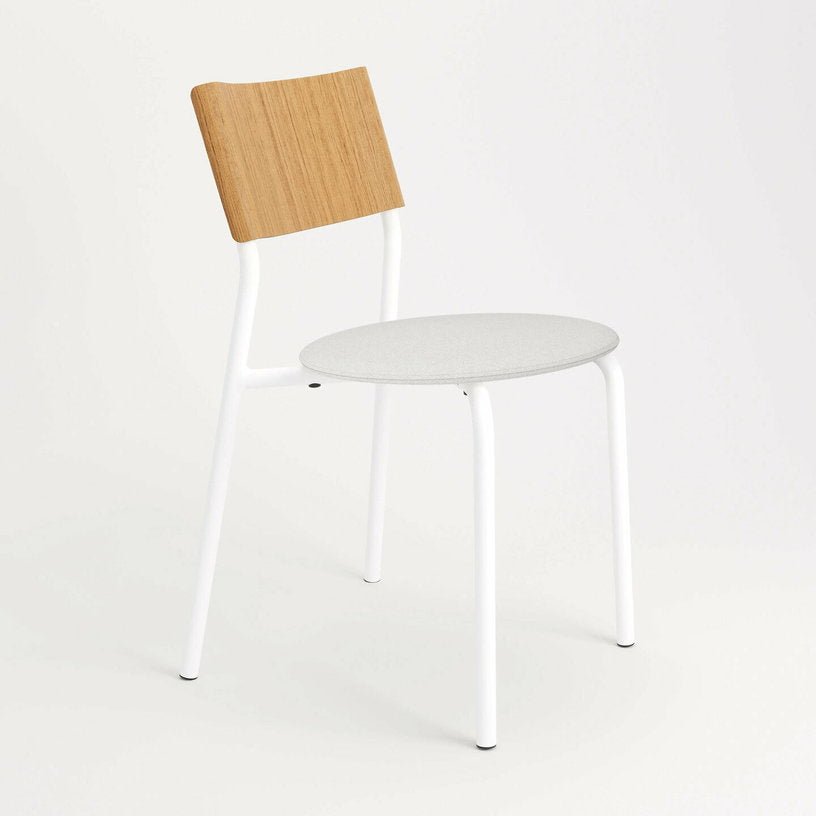 Chaise en bois chêne et en tissu recyclé blanc nuage SSD Soft - TipToe - The Cool Republic