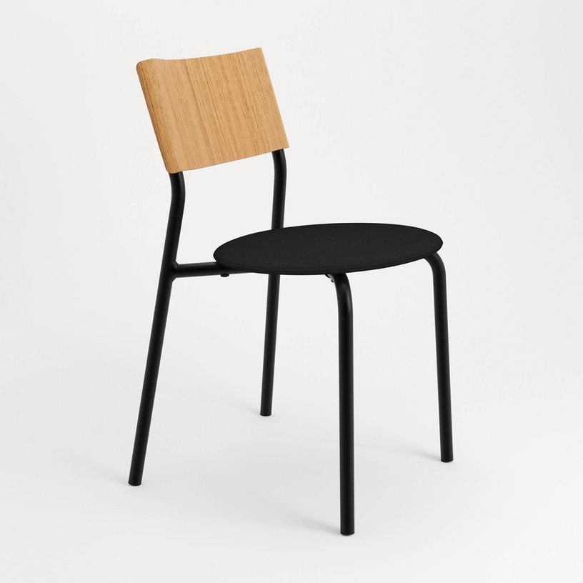 Chaise en bois chêne et en tissu recyclé noir graphite SSD Soft - TipToe - The Cool Republic