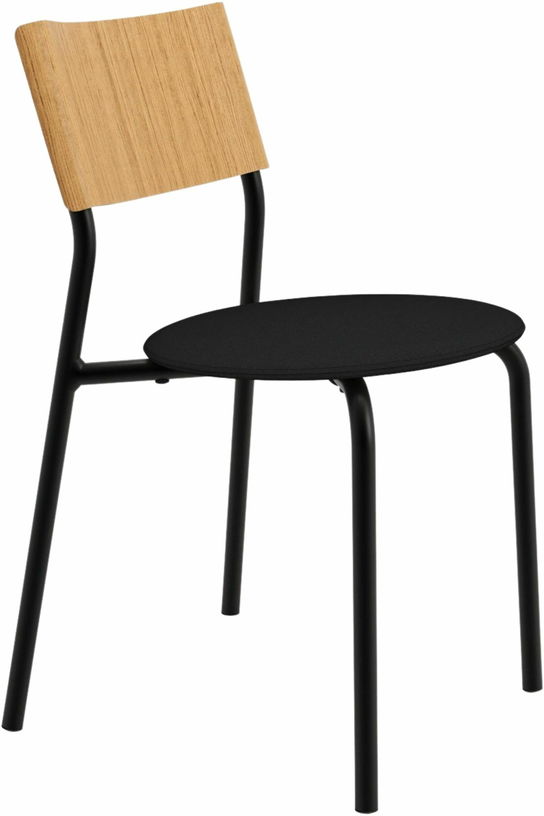 Chaise en bois chêne et en tissu recyclé noir graphite SSD Soft - TipToe - The Cool Republic
