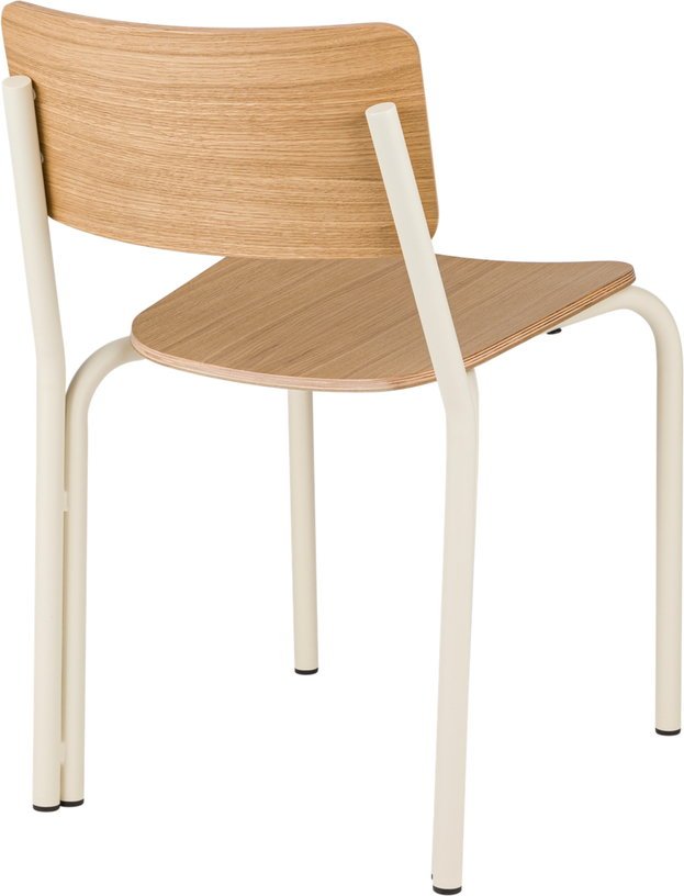 Chaise en bois de chêne et acier blanc Kei - noo.ma - The Cool Republic